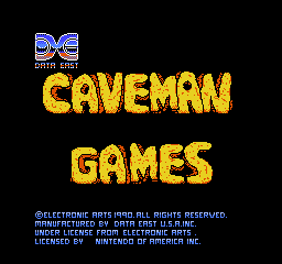 Caveman Games title screen for NES